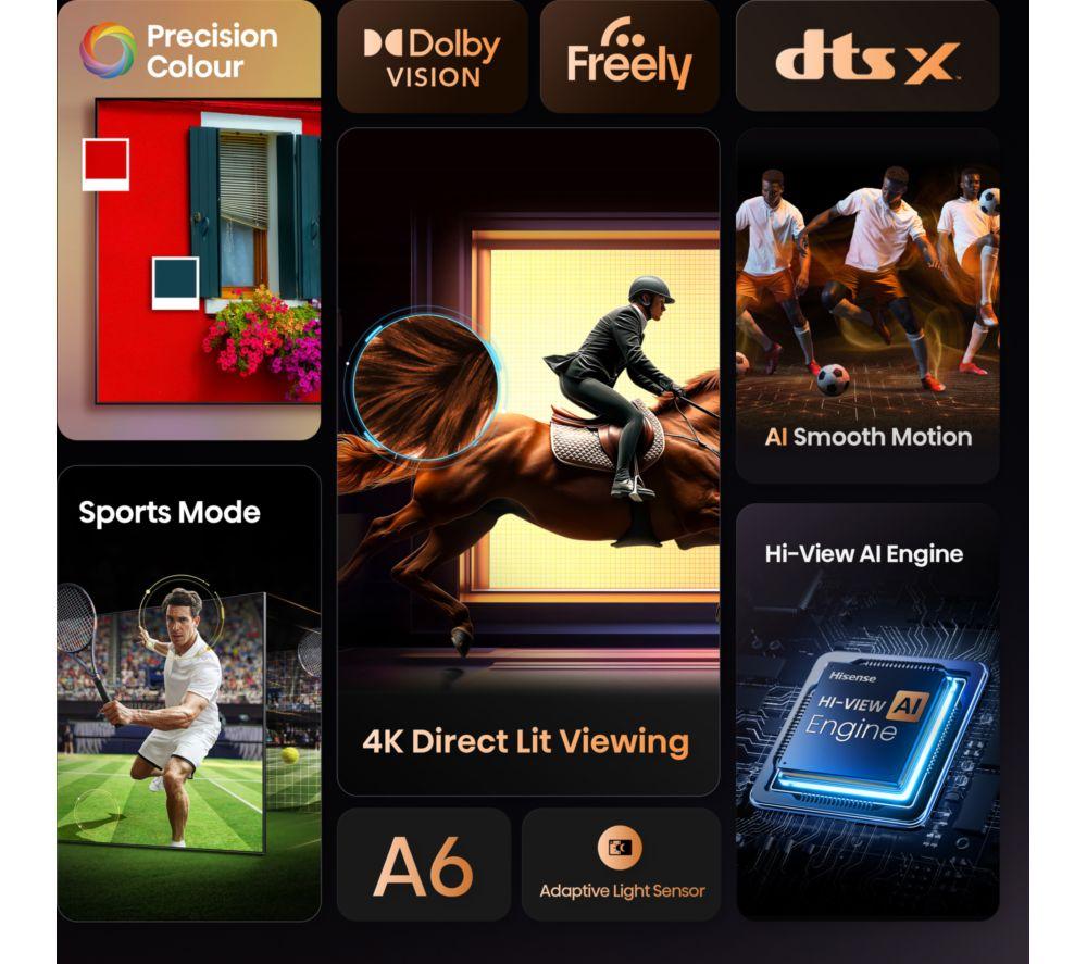 HISENSE A6Q 50" LED 4K HDR Smart TV with Freely - 50A6QTUK image number 3 of 15