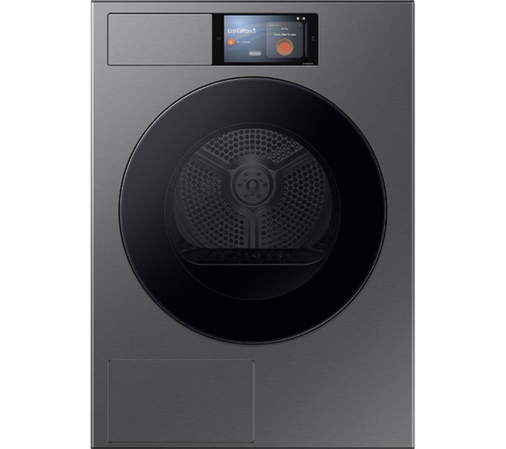 SAMSUNG Series 9 AI Home DV90F09F4SU1 9 kg Heat Pump Tumble Dryer – Dark Steel, Silver/Grey