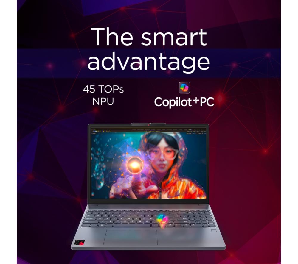LENOVO IdeaPad Slim 3 15.3" Laptop, Copilot+ PC - Snapdragon X, 256 GB SSD, Luna Grey image number 6 of 12