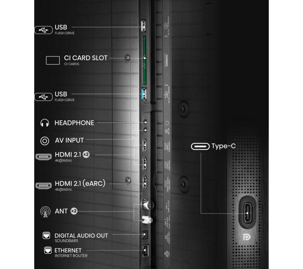 HISENSE U8Q 75" Mini LED 4K 165Hz Smart AI TV with Freely - 75U8QTUK image number 11 of 17