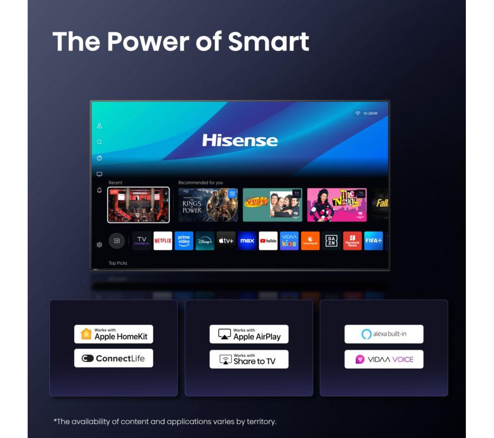 HISENSE U7Q PRO 100" Mini LED 4K 165Hz Smart AI TV with Freely - 100U7QTUK PRO image number 10 of 16