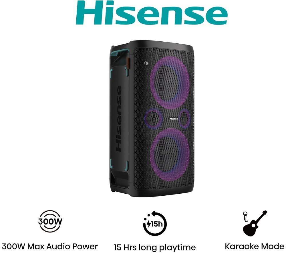 HISENSE Party Storm Bluetooth Megasound Party Speaker - Black image number 2 of 13