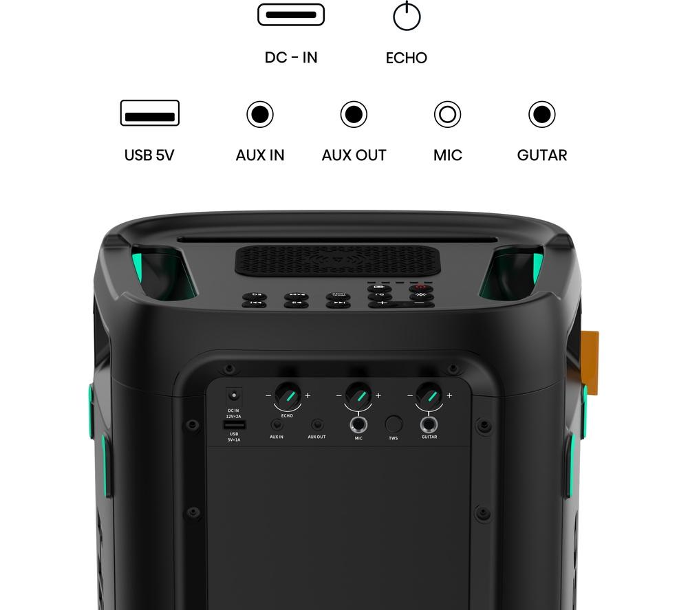 HISENSE Party Storm Bluetooth Megasound Party Speaker - Black image number 11 of 13