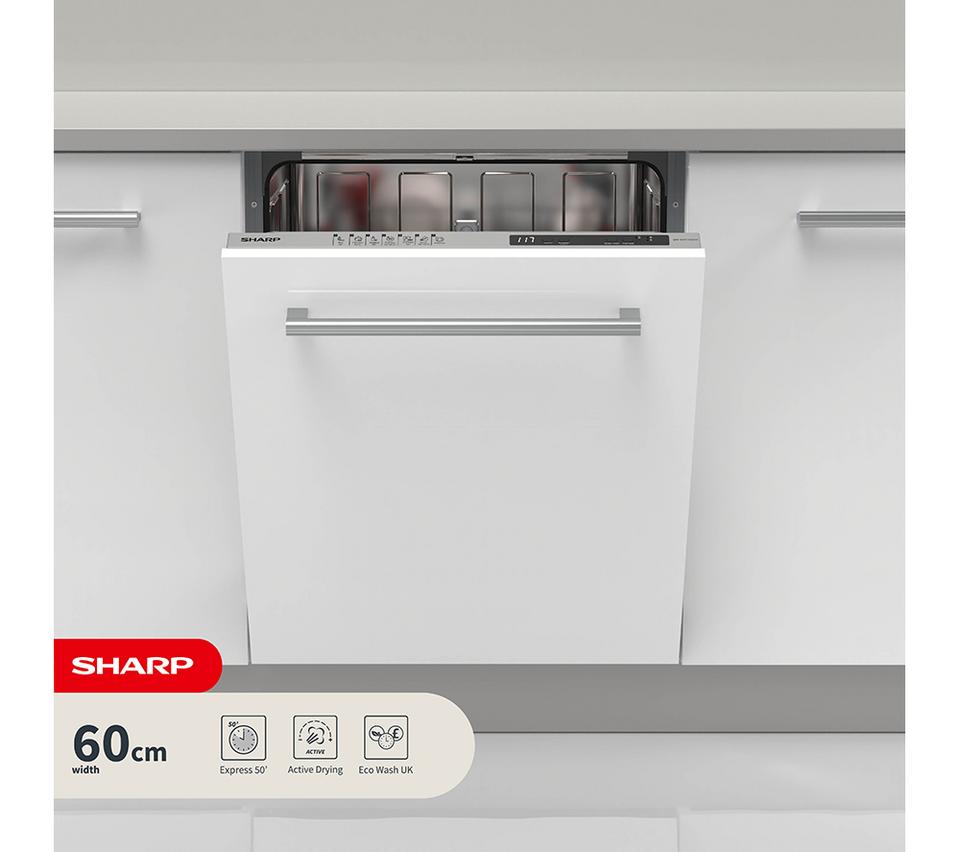 SHARP QW-NI1FI47D4X-EN Full-size Fully Integrated Dishwasher