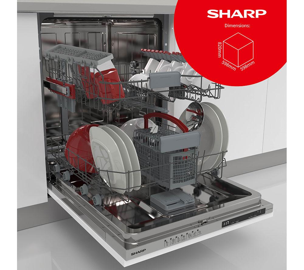 SHARP QW-NI1FI47D4X-EN Full-size Fully Integrated Dishwasher image number 2 of 8