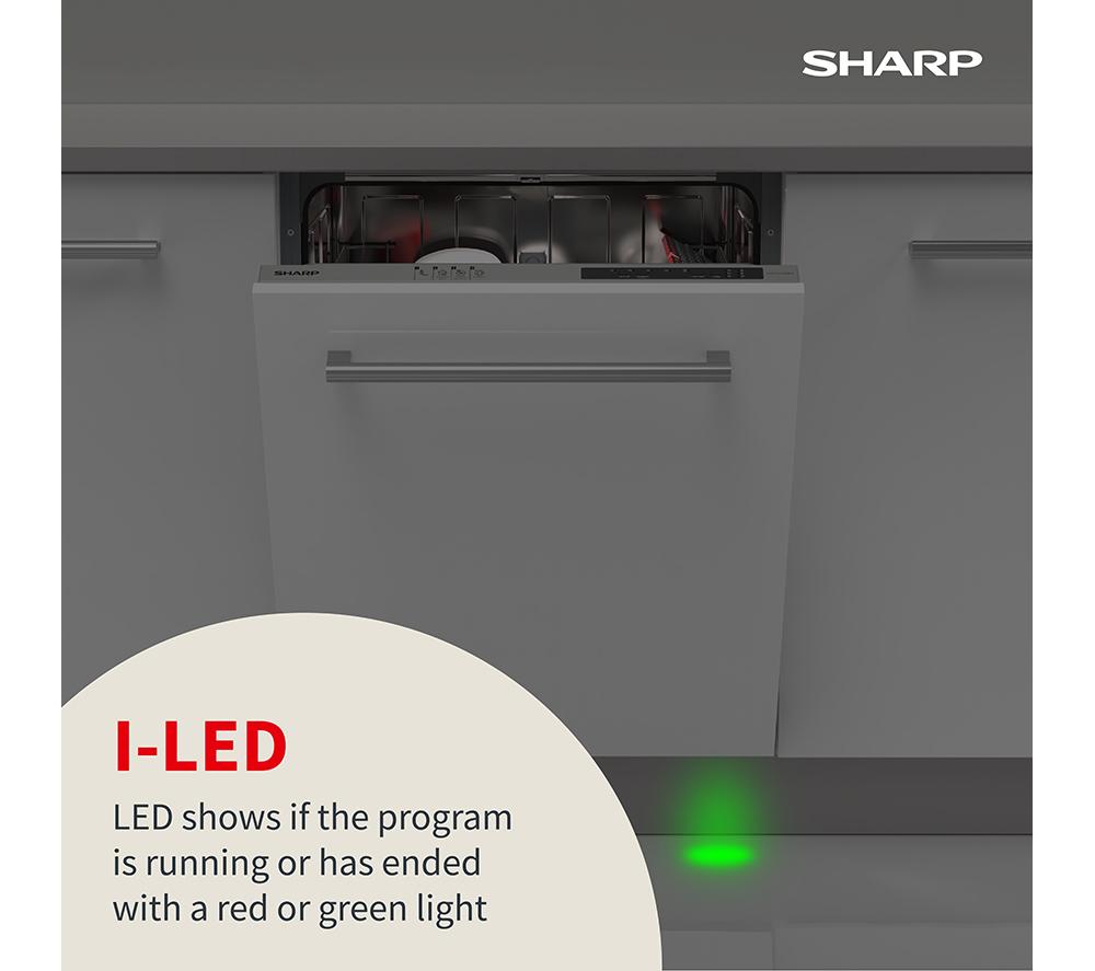 SHARP QW-NI1FI47D4X-EN Full-size Fully Integrated Dishwasher image number 9 of 10