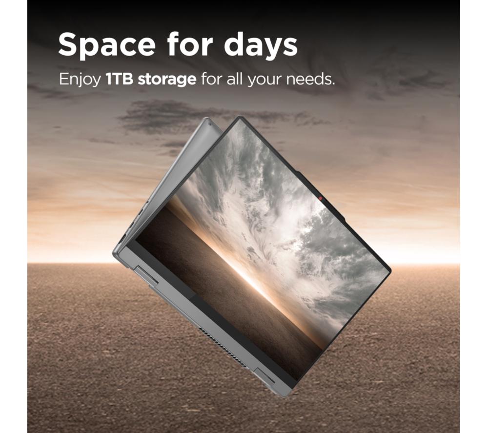 LENOVO IdeaPad 5 14" 2 in 1 Laptop, CoPilot+ PC - Intel&reg; Core&trade; Ultra 7, 1 TB SSD, Luna Grey image number 6 of 13