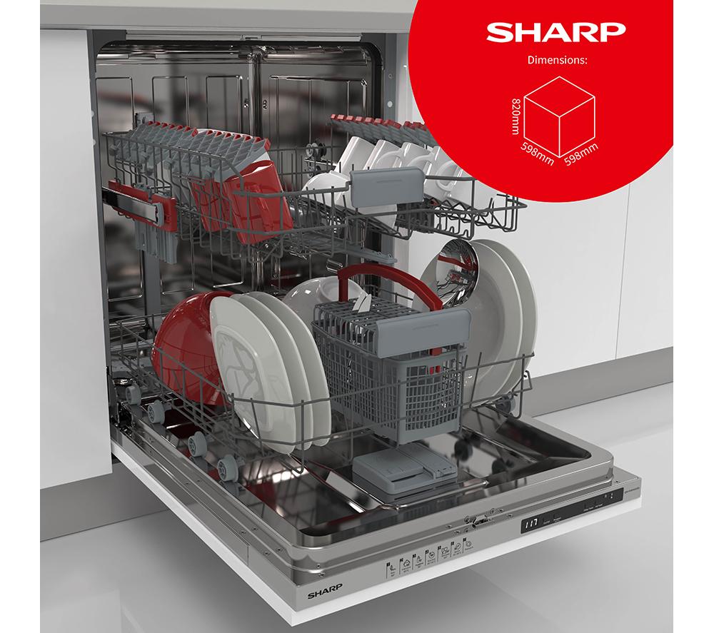 SHARP QW-NI1FI47D3X-EN Full-size Fully Integrated Dishwasher image number 2 of 10