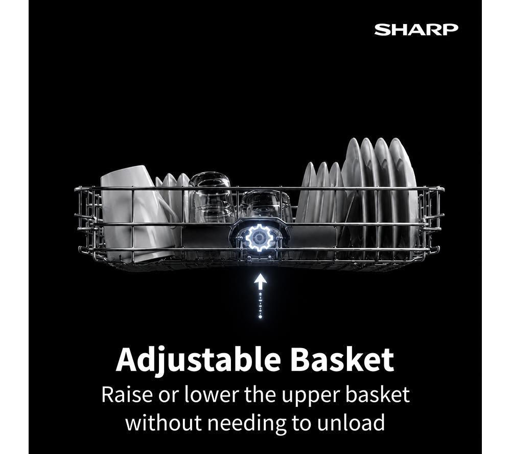 SHARP QW-NI1FI47D3X-EN Full-size Fully Integrated Dishwasher image number 7 of 10