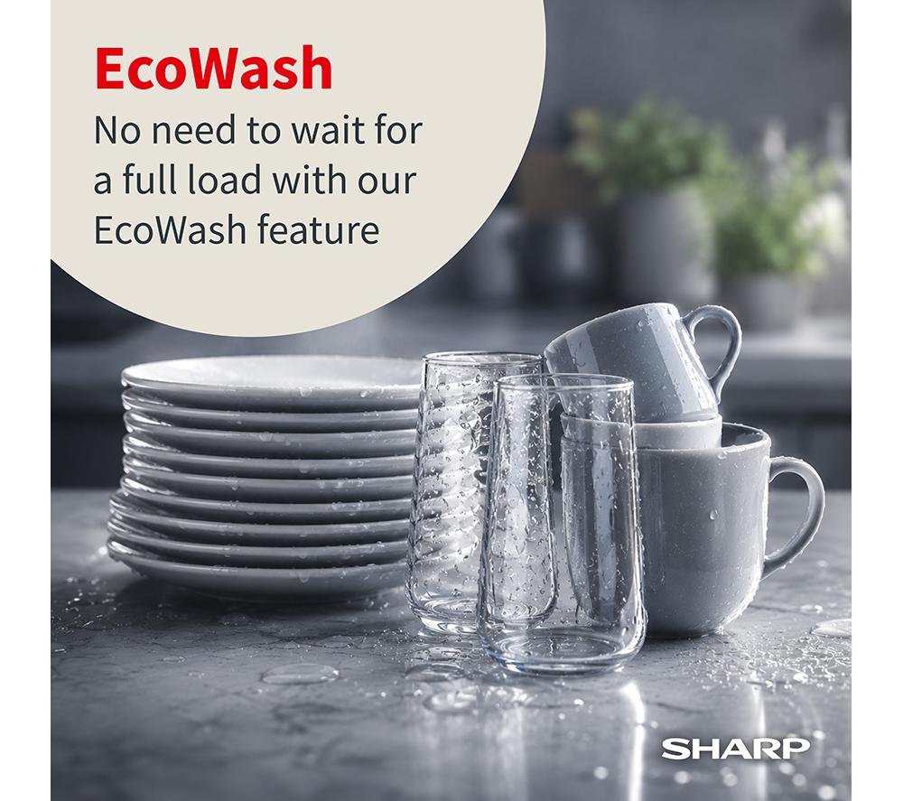 SHARP QW-NI1FI47D3X-EN Full-size Fully Integrated Dishwasher image number 8 of 10