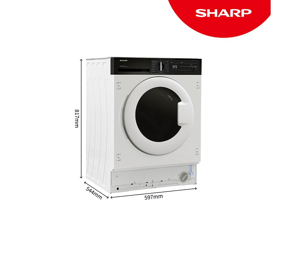 SHARP ES-NDIH814BWA1-EN Integrated 8 kg Washer Dryer - White image number 2 of 10