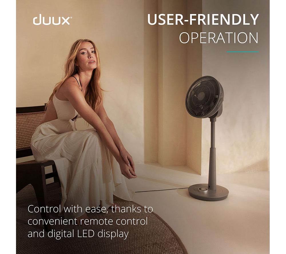 DUUX Whisper 2 13.4" Pedestal Fan - Grey image number 9 of 10