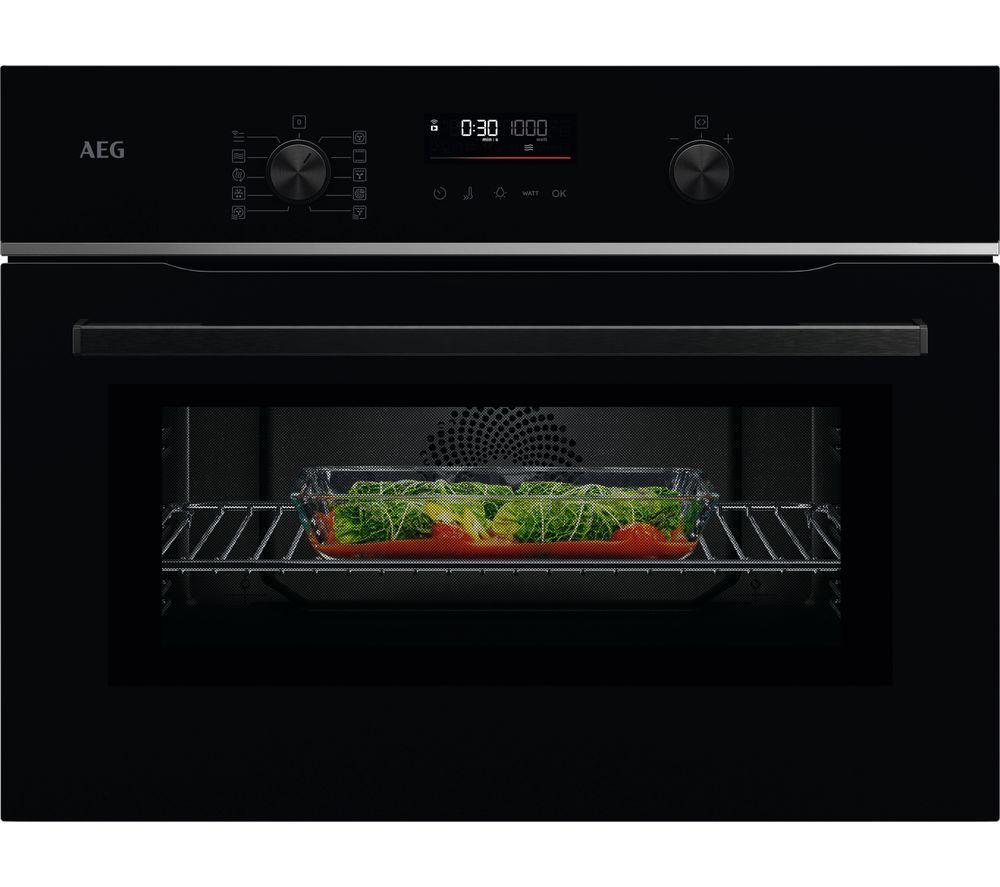 AEG CombiQuick TK6NK501B Built-in Combination Microwave - Black, Black