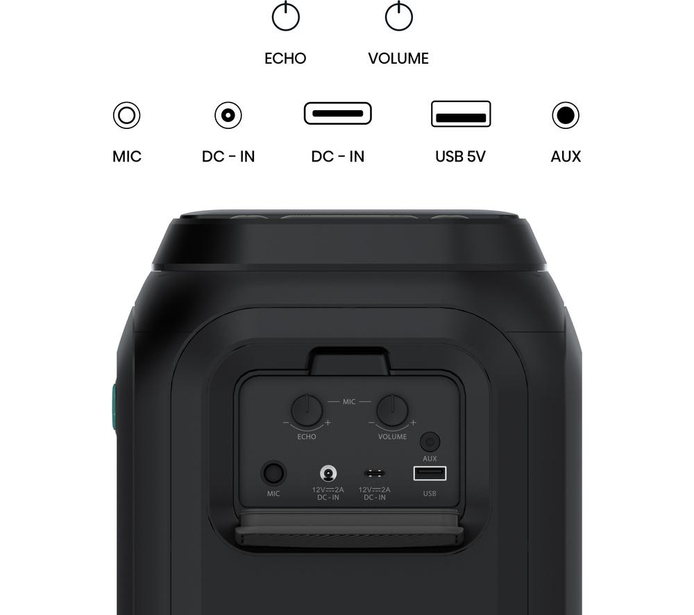 HISENSE Party Rocket 160 Bluetooth Megasound Party Speaker - Black image number 11 of 12