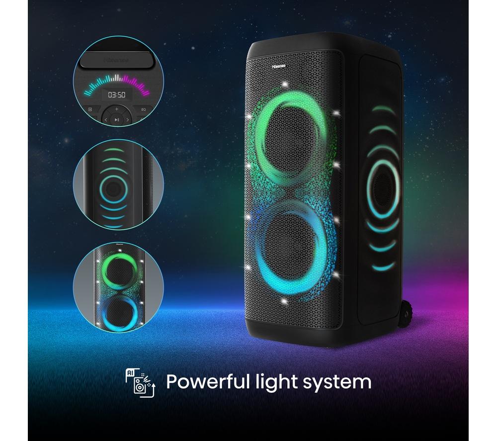 HISENSE Party Thunder Bluetooth Megasound Party Speaker - Black image number 6 of 13