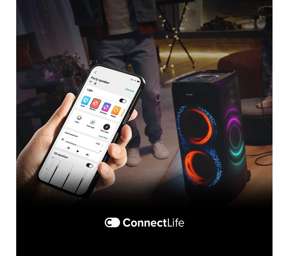 HISENSE Party Thunder Bluetooth Megasound Party Speaker - Black image number 10 of 13