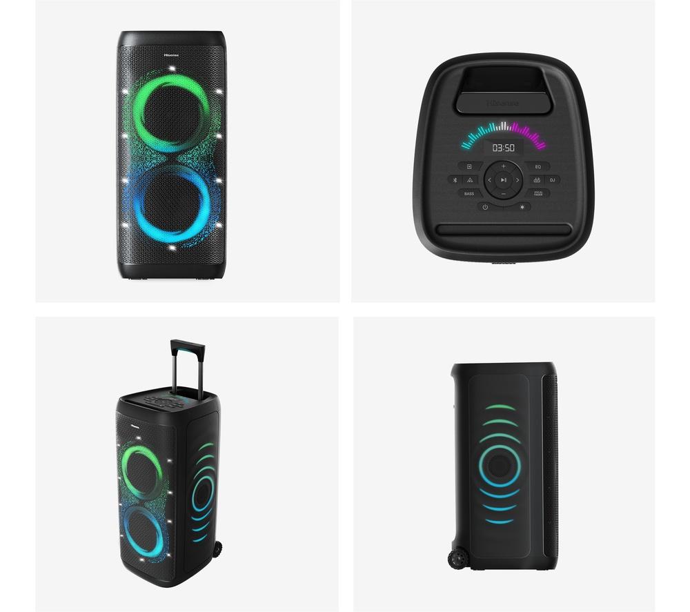 HISENSE Party Thunder Bluetooth Megasound Party Speaker - Black image number 12 of 13