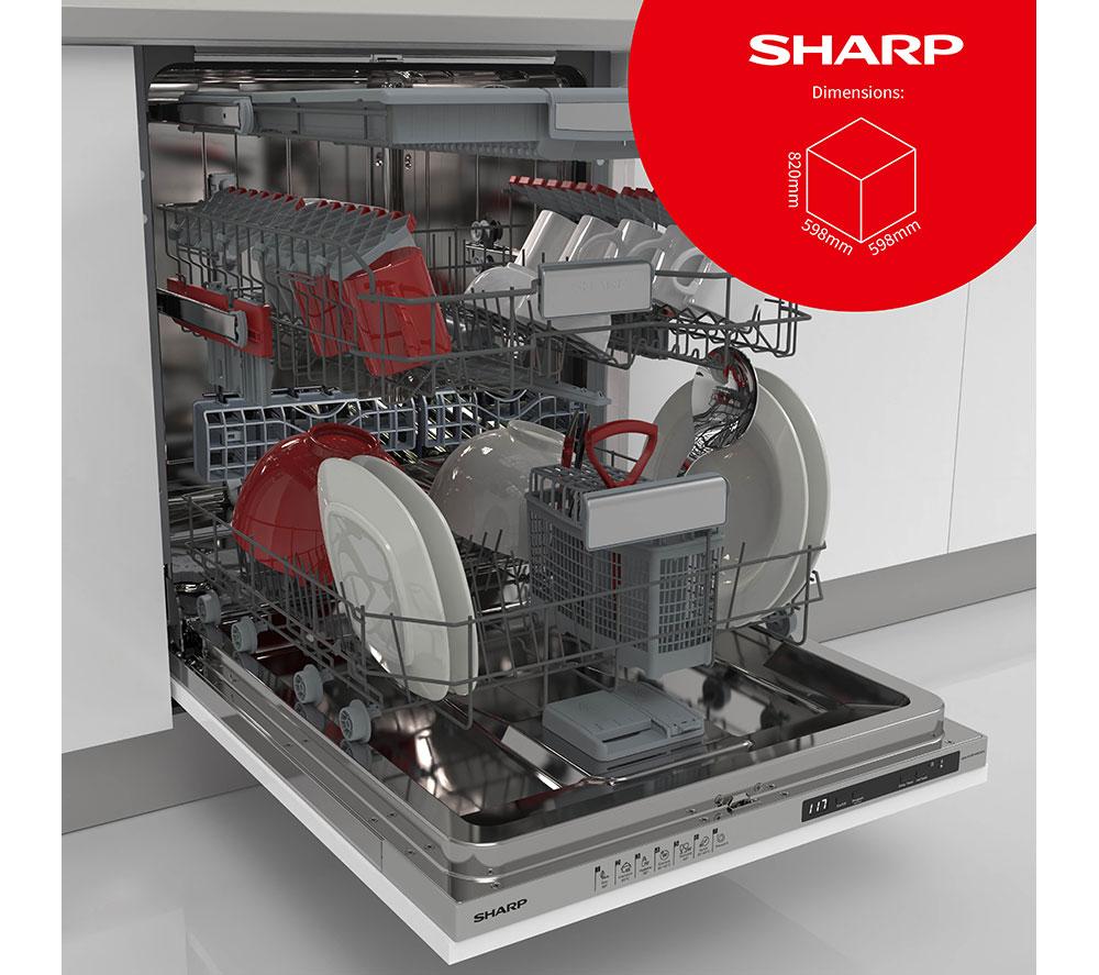 SHARP QW-NI1FI45D6X-EN Full-size Fully Integrated Dishwasher image number 2 of 13
