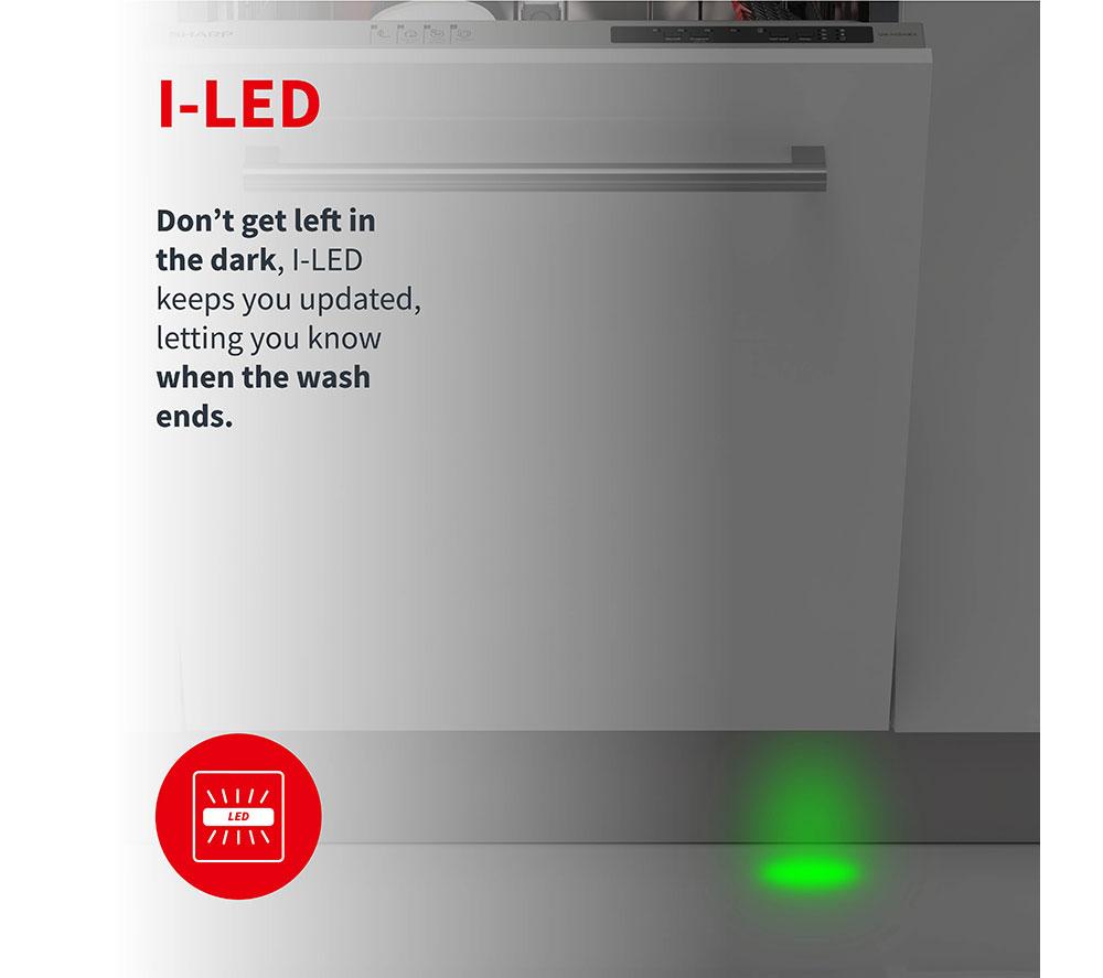 SHARP QW-NI1FI45D6X-EN Full-size Fully Integrated Dishwasher image number 4 of 13