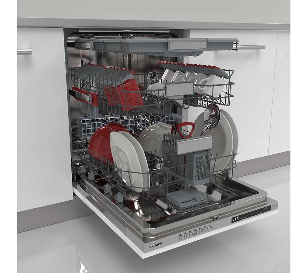 SHARP QW-NI1FI45D6X-EN Full-size Fully Integrated Dishwasher image number 13 of 13