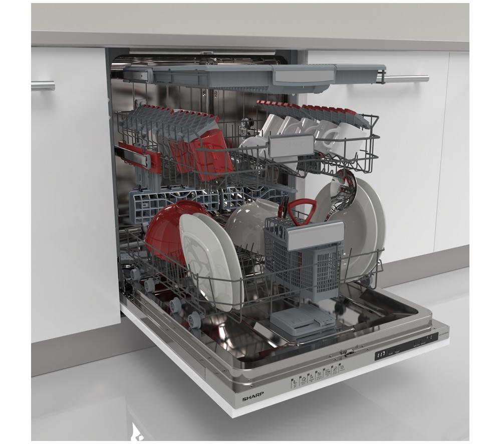 SHARP QW-NI1FI45D6X-EN Full-size Fully Integrated Dishwasher image number 14 of 14