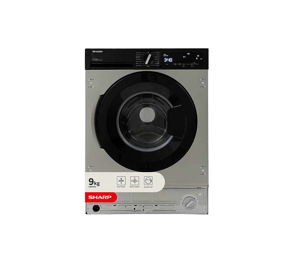 SHARP ES-SIL914BIA-EN Integrated 9 kg 1400 Spin Washing Machine – Inox, Silver/Grey