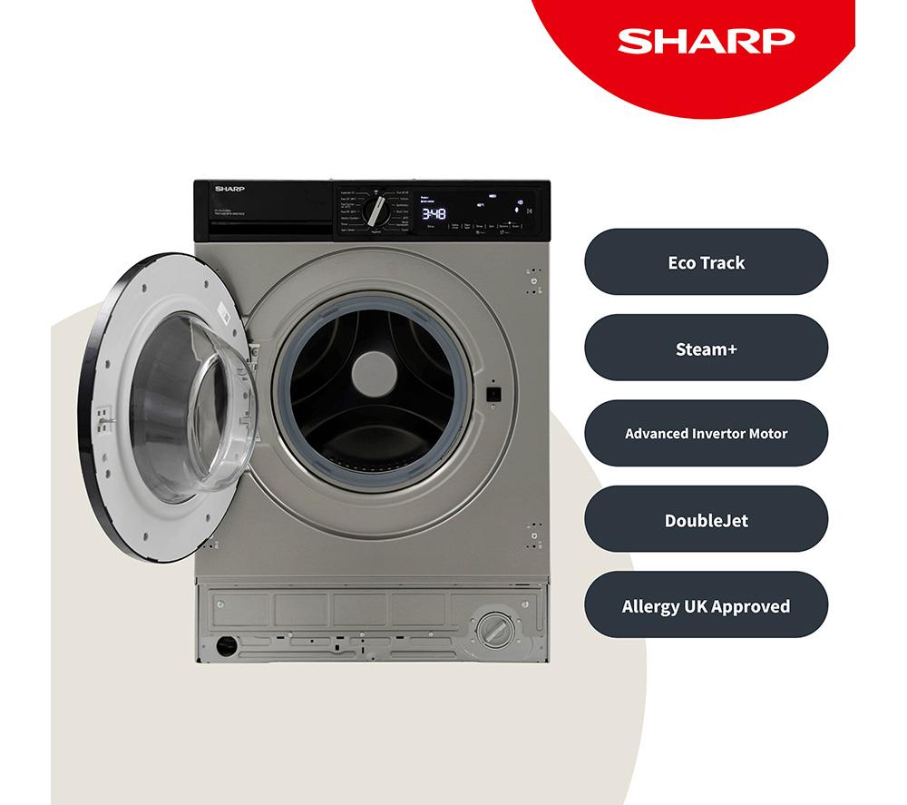 SHARP ES-SIL914BIA-EN Integrated 9 kg 1400 Spin Washing Machine - Stainless steel image number 3 of 15