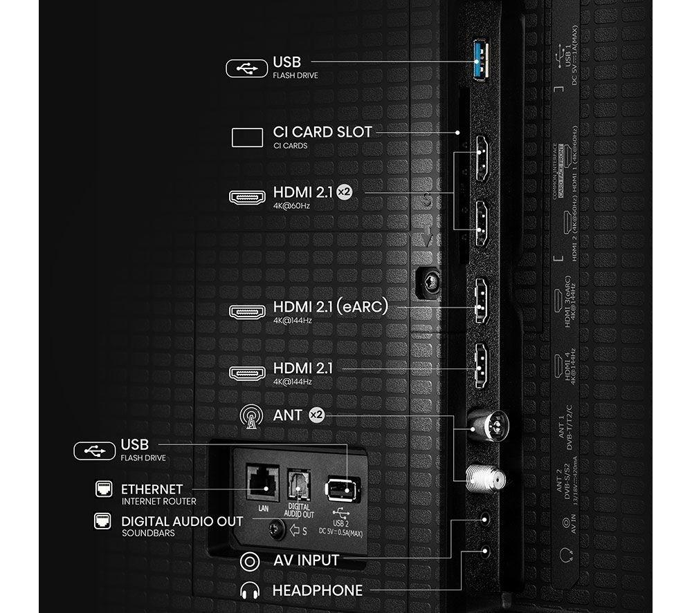 HISENSE U7Q 50" Mini LED 4K 144Hz Smart AI TV with Freely - 50U7QTUK image number 11 of 14