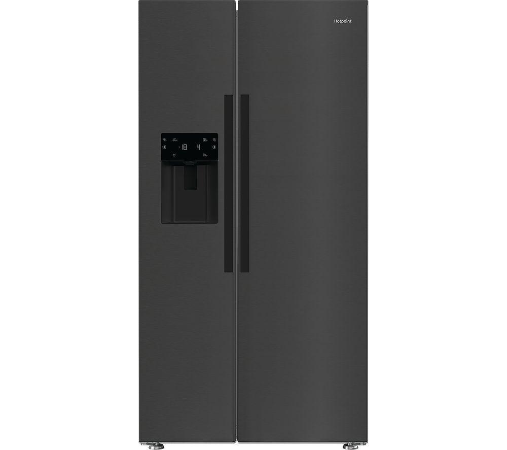 HOTPOINT HPG2 6574W XBR5UK American-Style Fridge Freezer - Dark Inox, Black