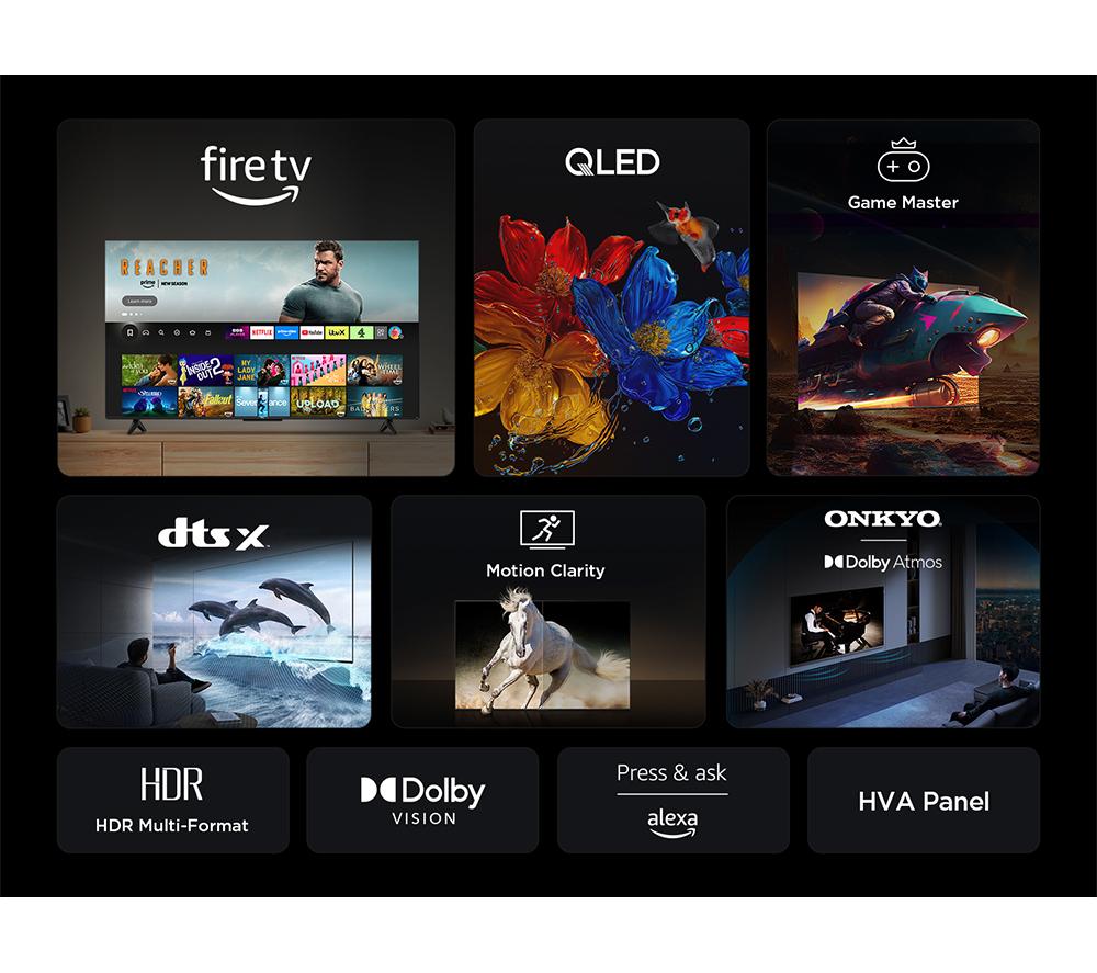 TCL T6C 85" QLED 4K HDR Smart Fire TV with Freely - 85T6C-UK image number 4 of 14