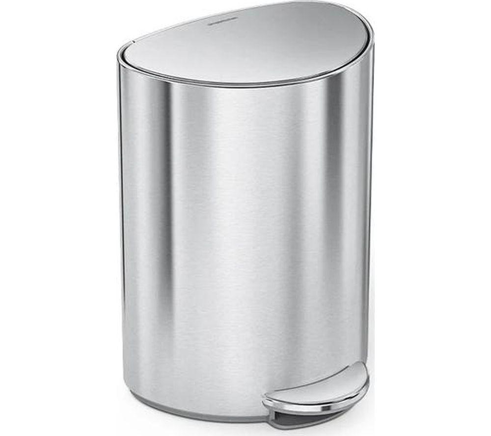 SIMPLEHUMAN CW2106 6-litre Semi-Round Bin - Brushed Steel image number 2 of 5