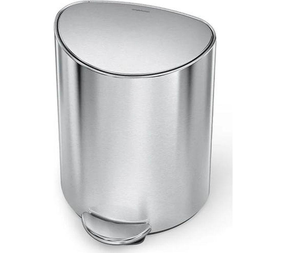 SIMPLEHUMAN CW2106 6-litre Semi-Round Bin - Brushed Steel image number 5 of 5