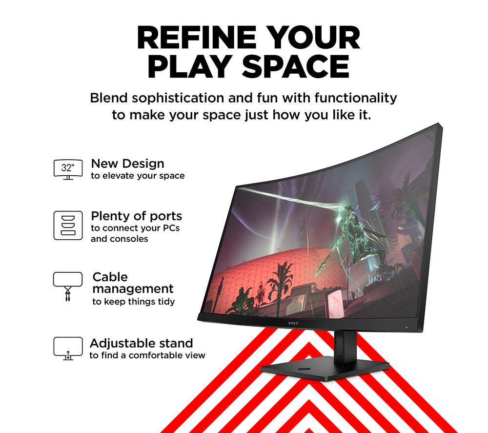 HP OMEN 32c Quad HD 31.5" LED Gaming Monitor - Black image number 10 of 16