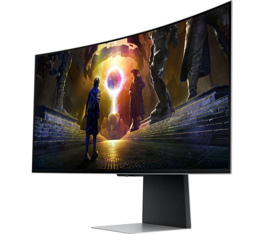 SAMSUNG Odyssey G8 LS34DG850SUXXU Quad HD 34" Curved QD-OLED Smart Gaming Monitor - Silver image number 2 of 10