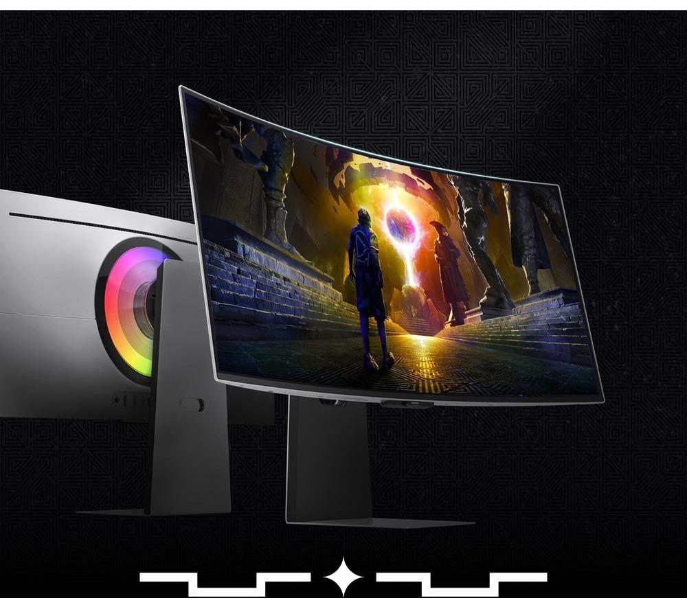 SAMSUNG Odyssey G8 LS34DG850SUXXU Quad HD 34" Curved QD-OLED Smart Gaming Monitor - Silver image number 6 of 10