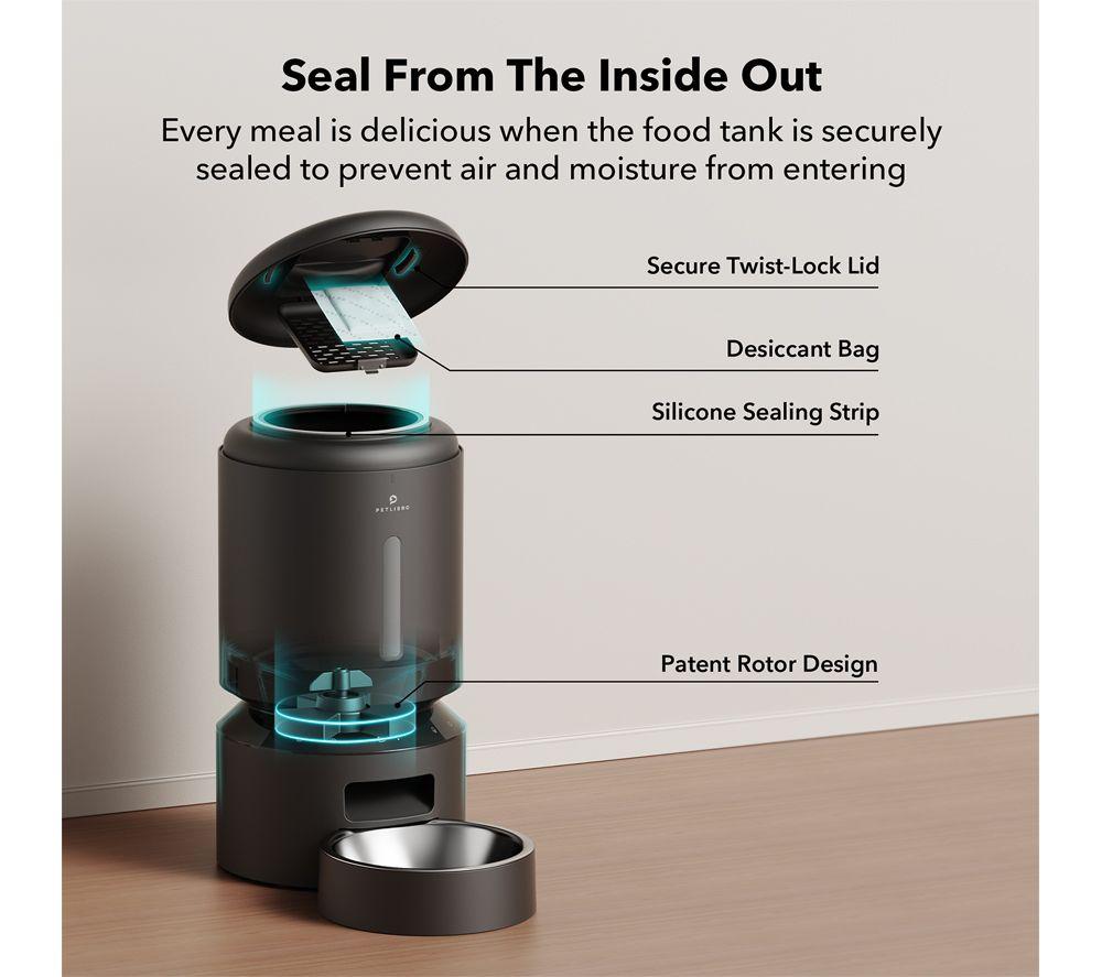 PETLIBRO Granary Smart Automatic Pet Food Feeder - 5 Litre, Black image number 4 of 6