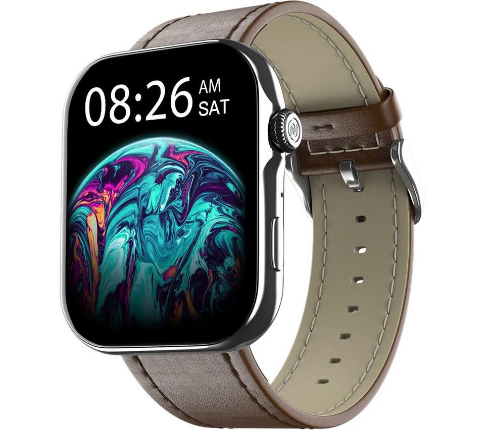NOISE ColorFit Ultra 3 Smart Watch - Classic Dark Brown with Brown Leather Band