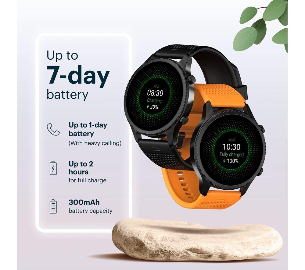 NOISE NoiseFit Halo Smart Watch - Fiery Orange, Silicone Strap image number 3 of 7