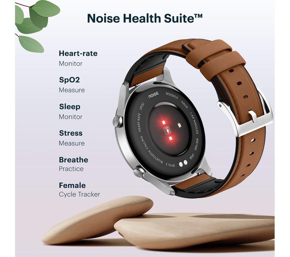 NOISE NoiseFit Halo Smart Watch - Fiery Orange, Silicone Strap image number 7 of 7