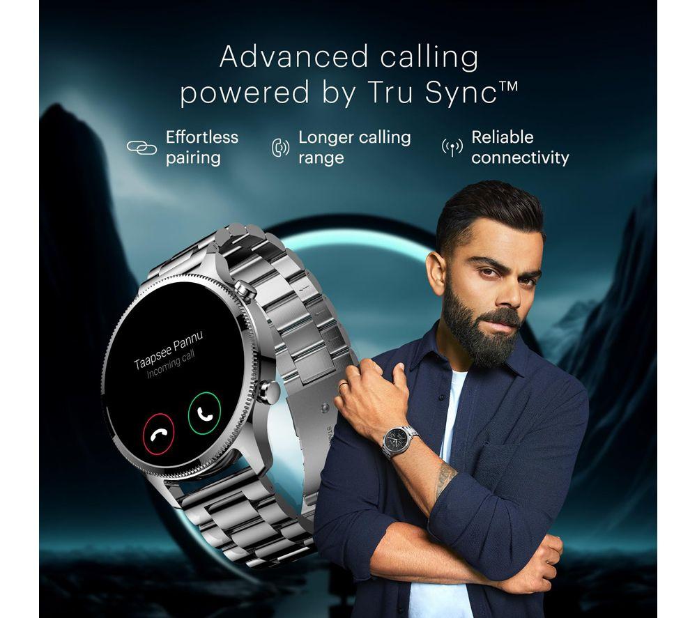 NOISE NoiseFit Halo Plus Smart Watch - Elite Silver, Metal Strap image number 3 of 6