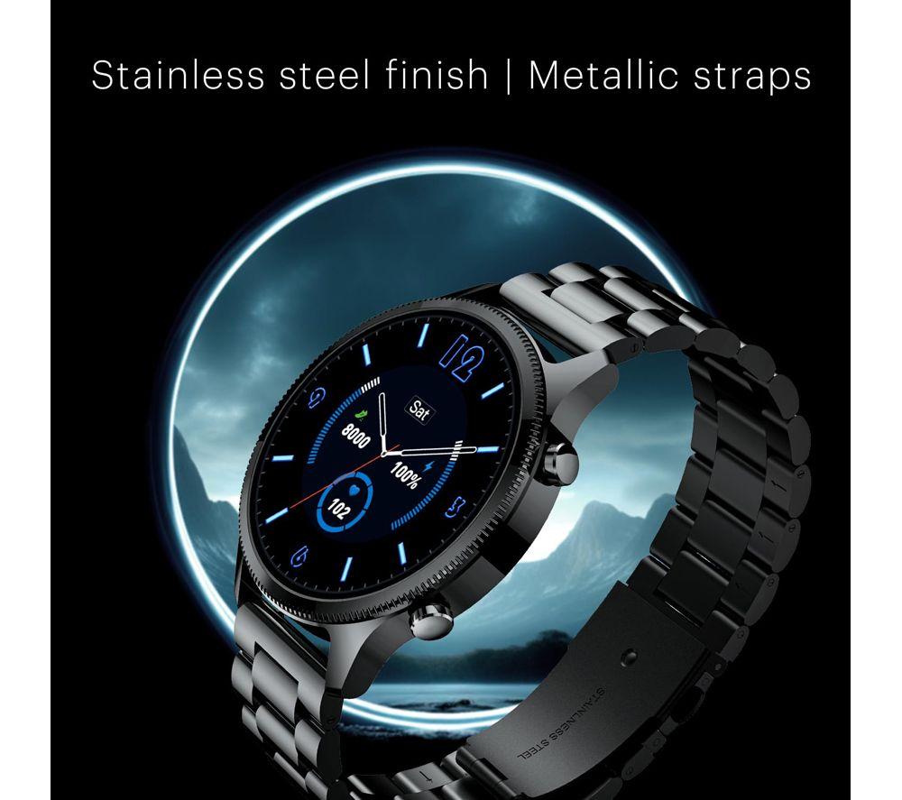 NOISE NoiseFit Halo Plus Smart Watch - Elite Silver, Metal Strap image number 4 of 6