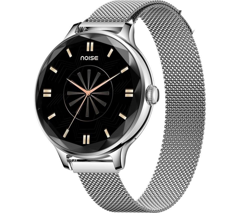 NOISE NoiseFit Diva Smart Watch - Silver Link, Metal Strap