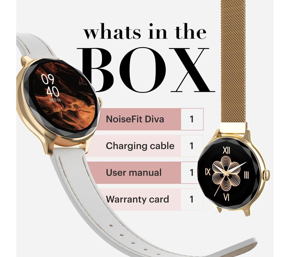 NOISE NoiseFit Diva Smart Watch - Silver Link, Metal Strap image number 8 of 9