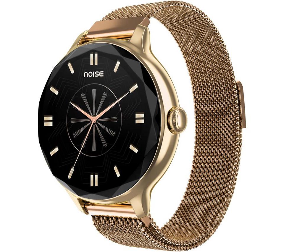 NOISE NoiseFit Diva Smart Watch - Gold Link, Metal Strap