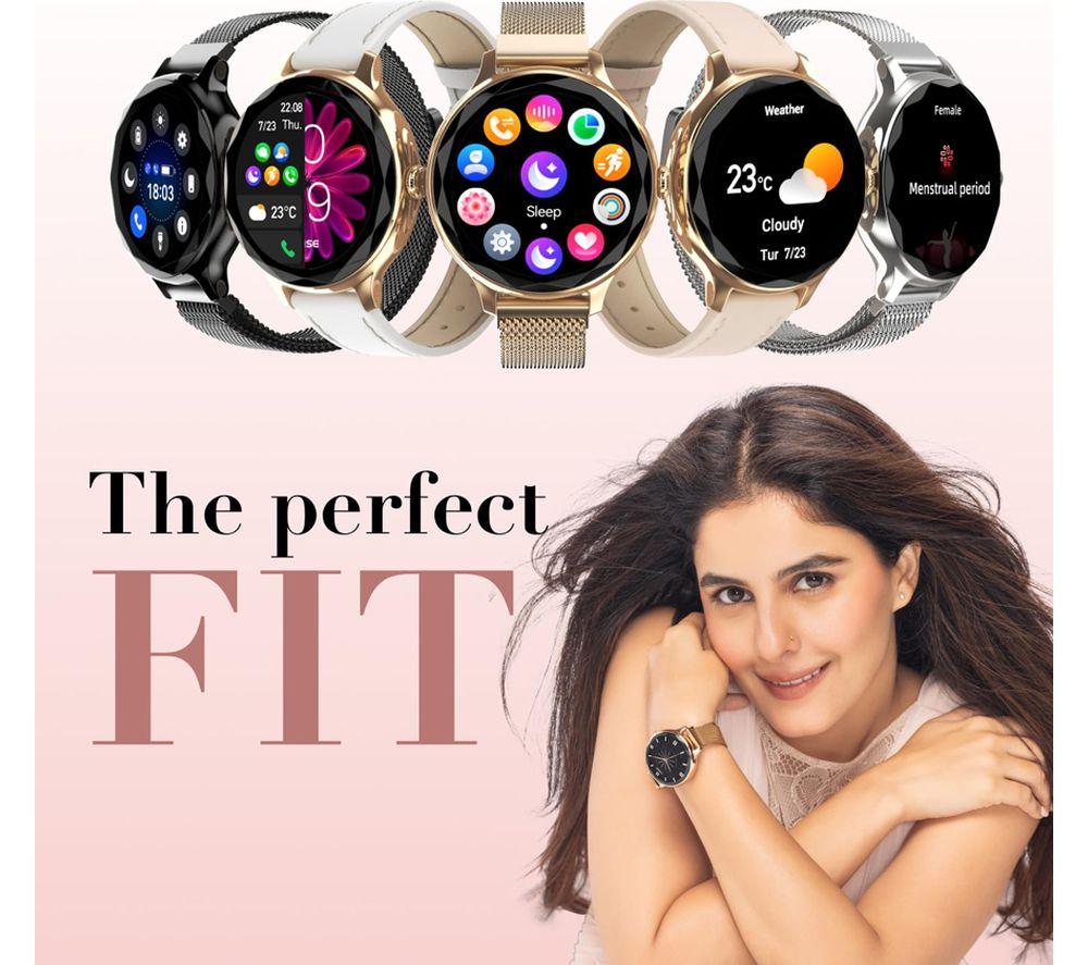 NOISE NoiseFit Diva Smart Watch - Rose Pink, Leather Strap image number 4 of 8