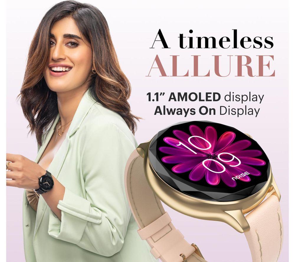NOISE NoiseFit Diva Smart Watch - Rose Pink, Leather Strap image number 7 of 8