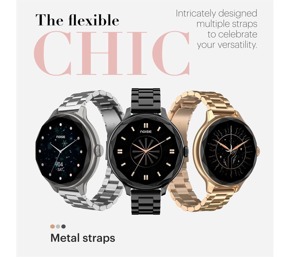 NOISE NoiseFit Diva Smart Watch - Silver, Metal Strap image number 4 of 6