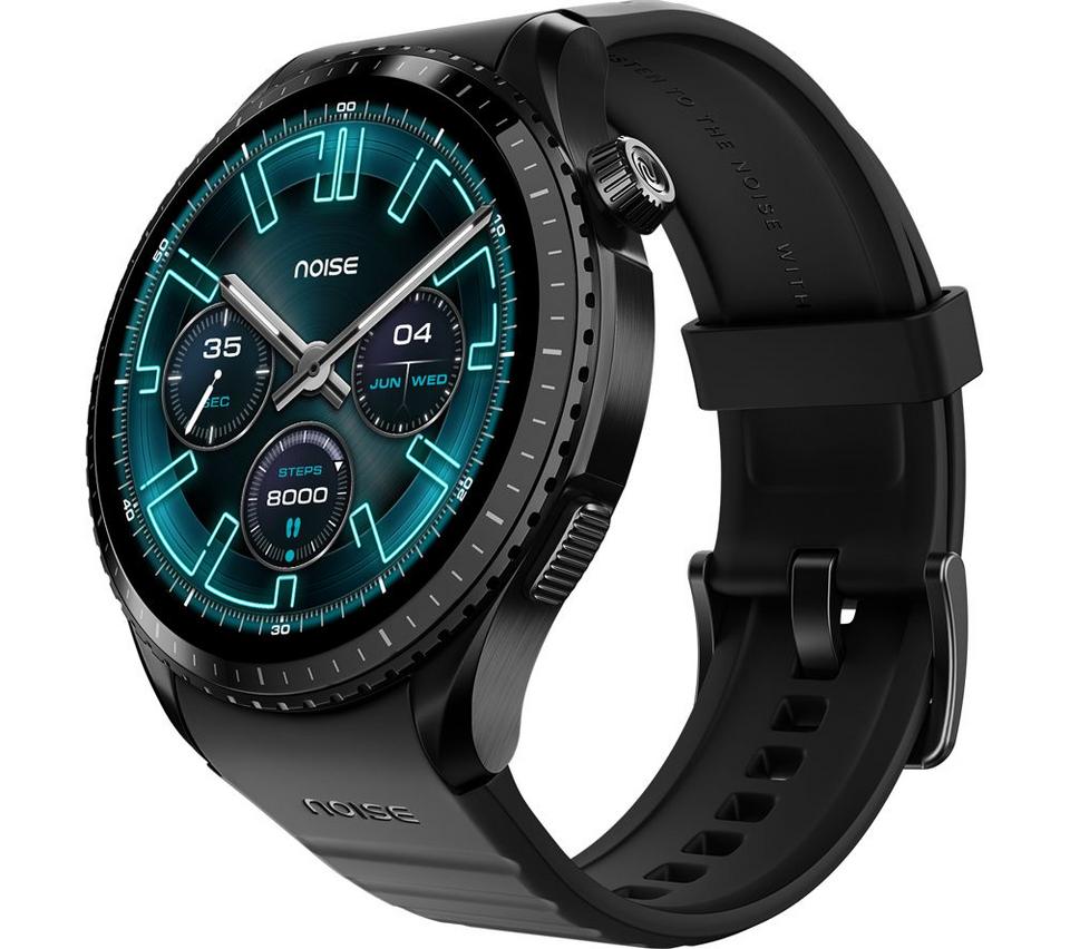 NOISE NoiseFit Origin Smart Watch - Jet Black with Black Silicone Band