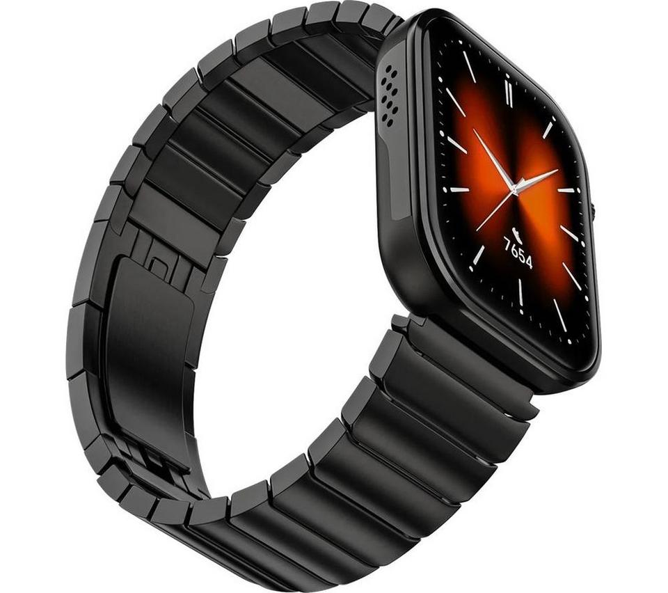 NOISE ColorFit Pro 6 Max Smart Watch - Black Chrome with Black Metallic Band