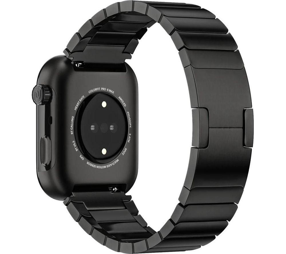 NOISE ColorFit Pro 6 Max Smart Watch - Black Chrome with Black Metallic Band image number 4 of 5